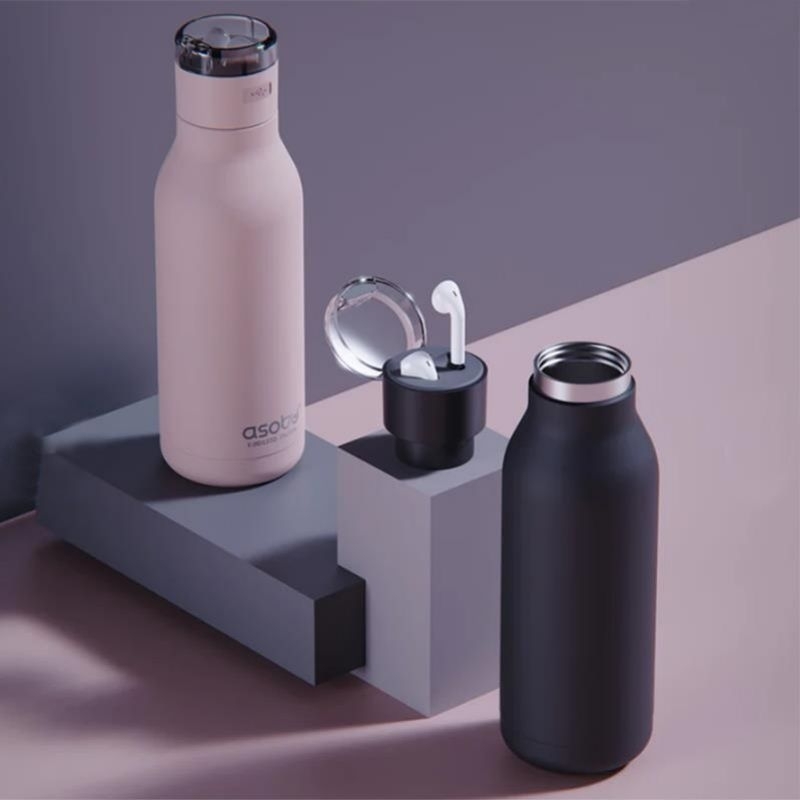 ASOBU Tumbler Bluetooth Unik ASOBU H2 Audio Botol Minum dengan Ear Buds Tumbler Unik bentuk mirip CO