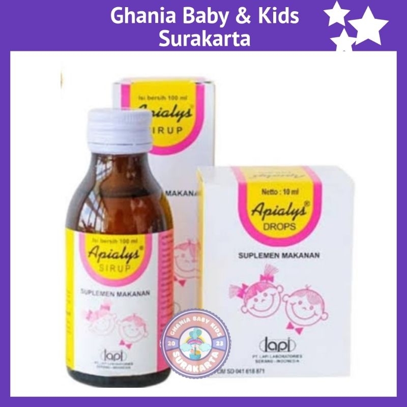 Apialys Drop 10ml dan Apialys Sirup 100ml suplemen vitamin anak dan bayi