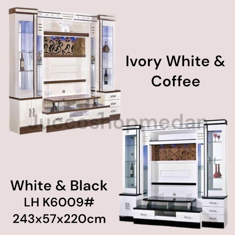 [ Jucco ] Lemari Hias Minimalis 243x220cm - Buffet TV Import - Lemari Hias Jumbo - Medan