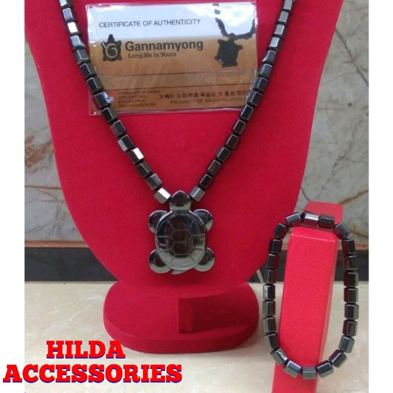Kalung Kesehatan Gannamyong Model Kura Kura Ginsamyong Free Gelang + Box