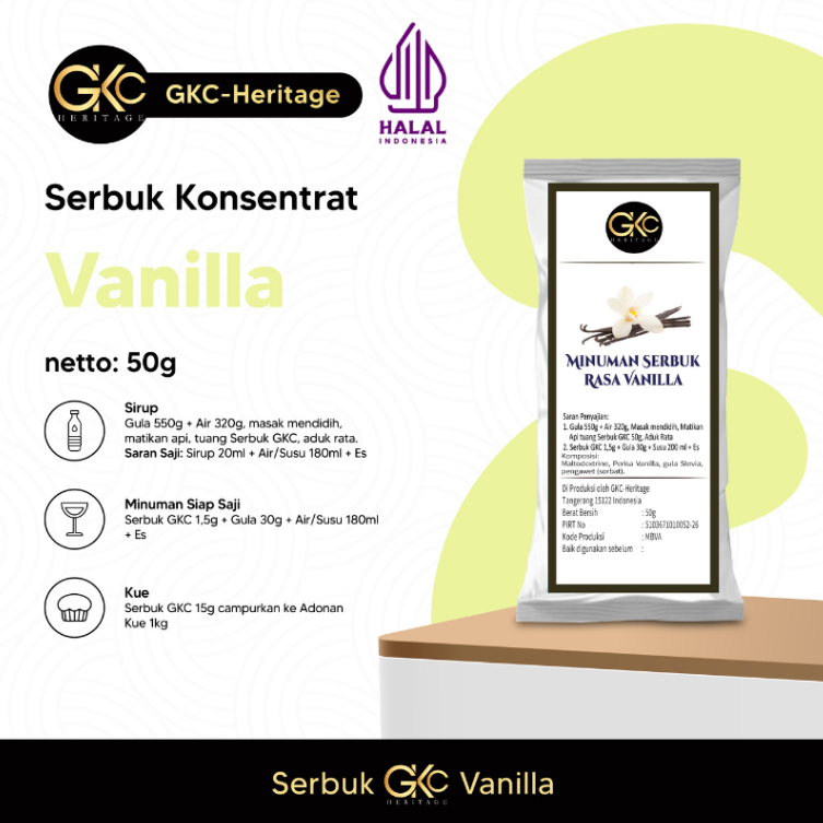

GKC Heritage Bubuk Serbuk Minuman Vanilla 50gr Powder Vanilla