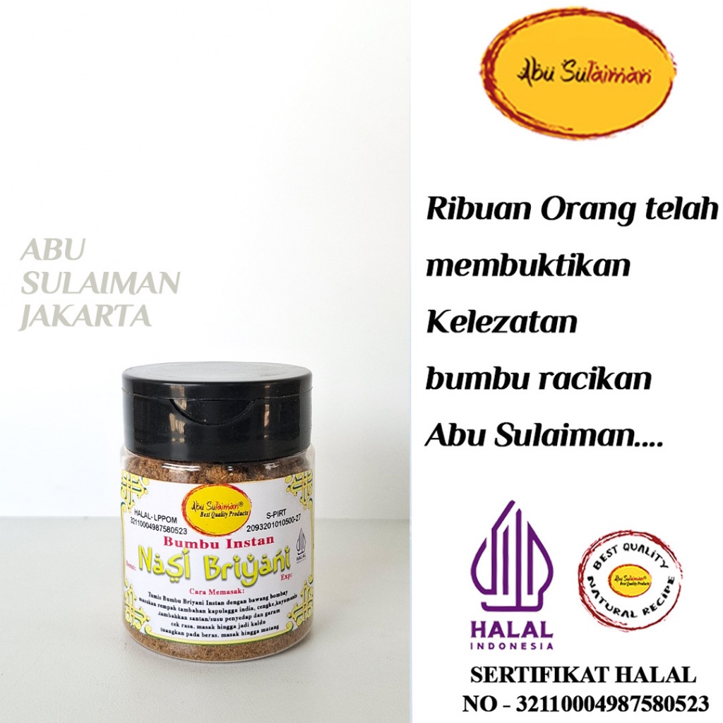 

PREMIUM PRODUCT!! BUMBU BRIYANI INSTAN ABU SULAIMAN / BIRYANI INSTANT SEASONING BOTTLE VERSION