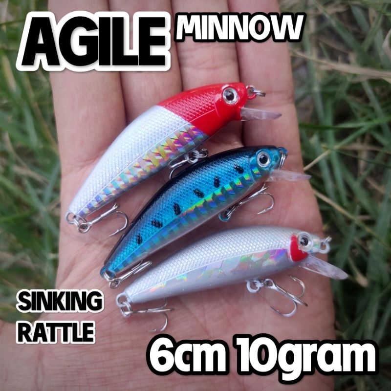 AGILE minnow sinking (umpan casting hampala)