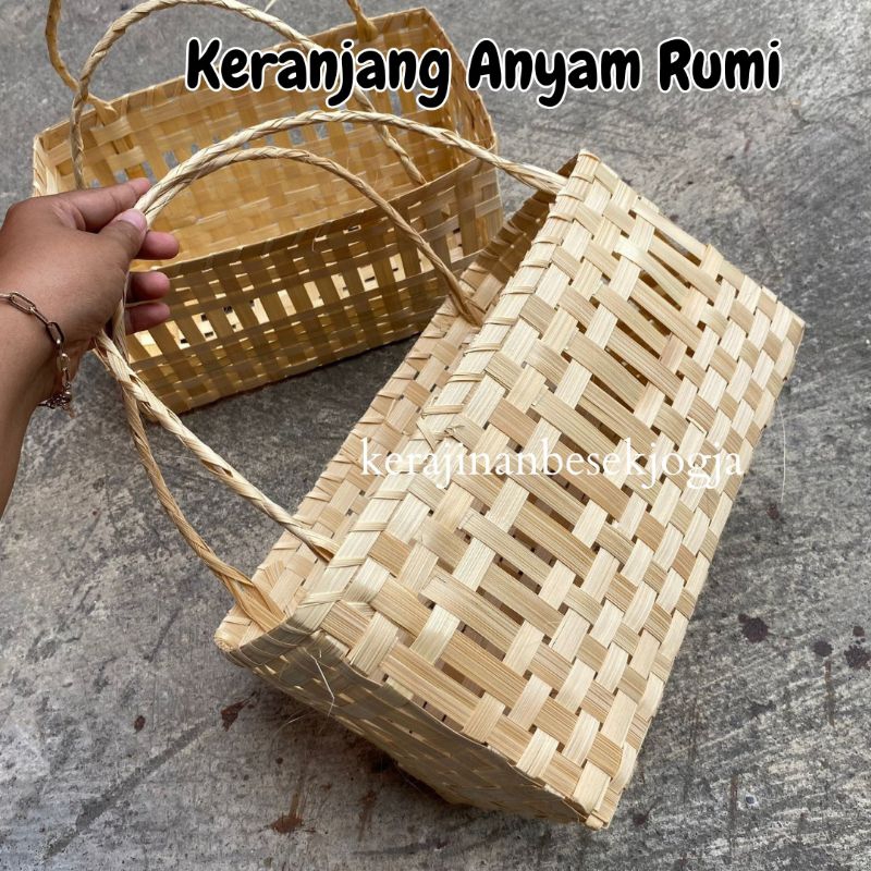 KERANJANG ANYAM RUMI 30X15 BLICING | keranjang bambu keranjang murah keranjang kue tas kue cantik ta