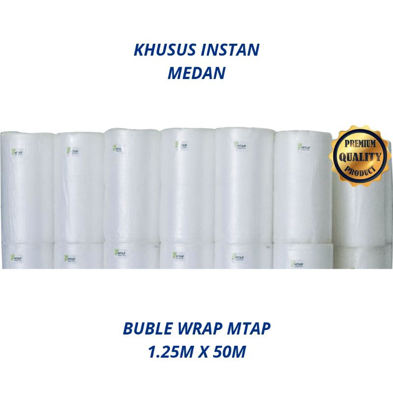 

MTAP Buble Wrap Hitam dan Putih 1 Roll 1.25m x 50m Alat Perlindungan Paket Waterproof High Quality
