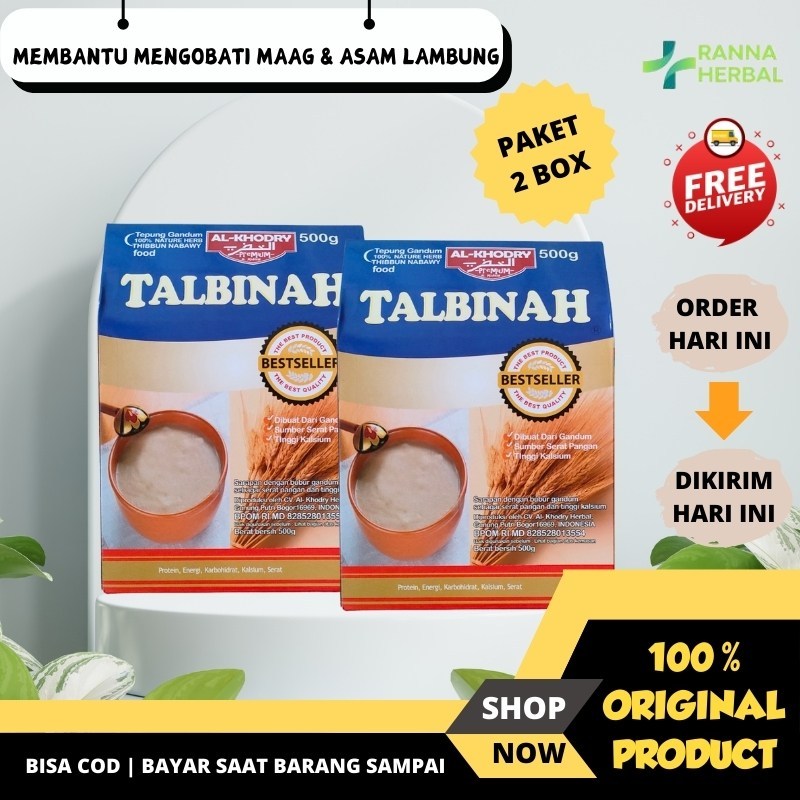 

Promo Paket 2 Box Talbinah Al Khodry Tepung Gandum Nabawy 500g Mangatasi Masalah Lambung dan Gangguan Pencernaan