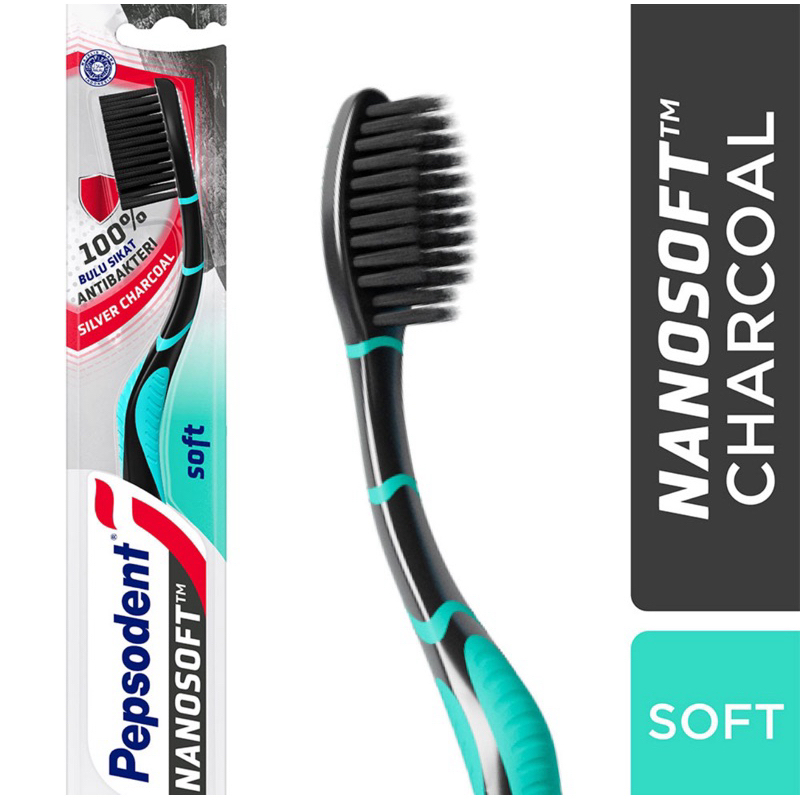 Pepsodent sikat gigi silver charcoal soft 1pcs