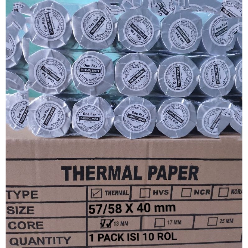 

Paket 3kg isi 60 Roll Kertas Thermal Paper Roll 58/57x40mm paket hemat