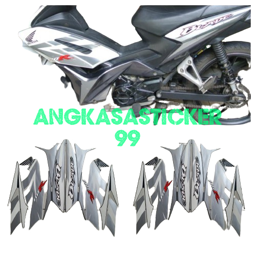 sticker striping body motor blade 110r 2009 putih silver