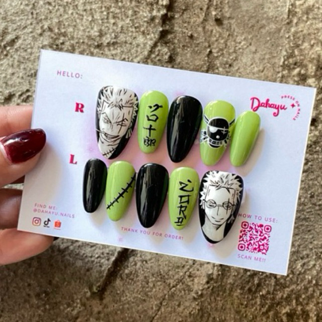 ZORO - CUSTOM PRESS ON NAILS ANIME