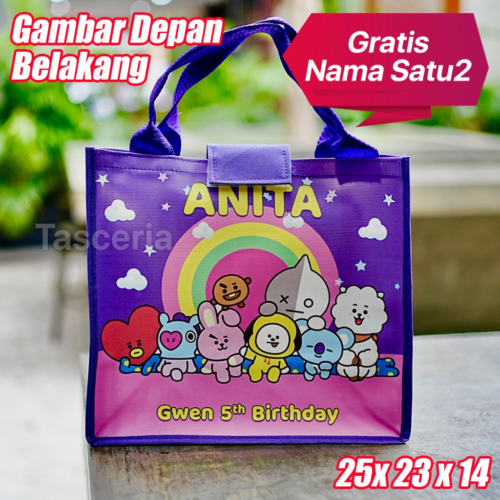 Tote Bag Ulang Tahun Anak Custom Bt21