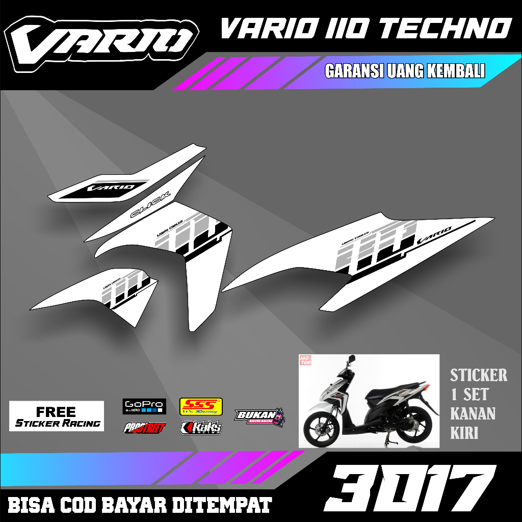 Striping Vario 110 Techno 2009 2010 2011 2012 Motif Vietstyle Setiker stiker sticker variasi Vario