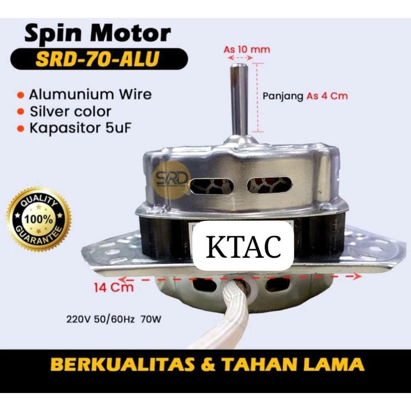 DINAMO SPIN/PENGERING SHARP GULUNGAN ALUMINIUM 70 WATT AS DINAMO 10 MM CAPASITOR 5UF