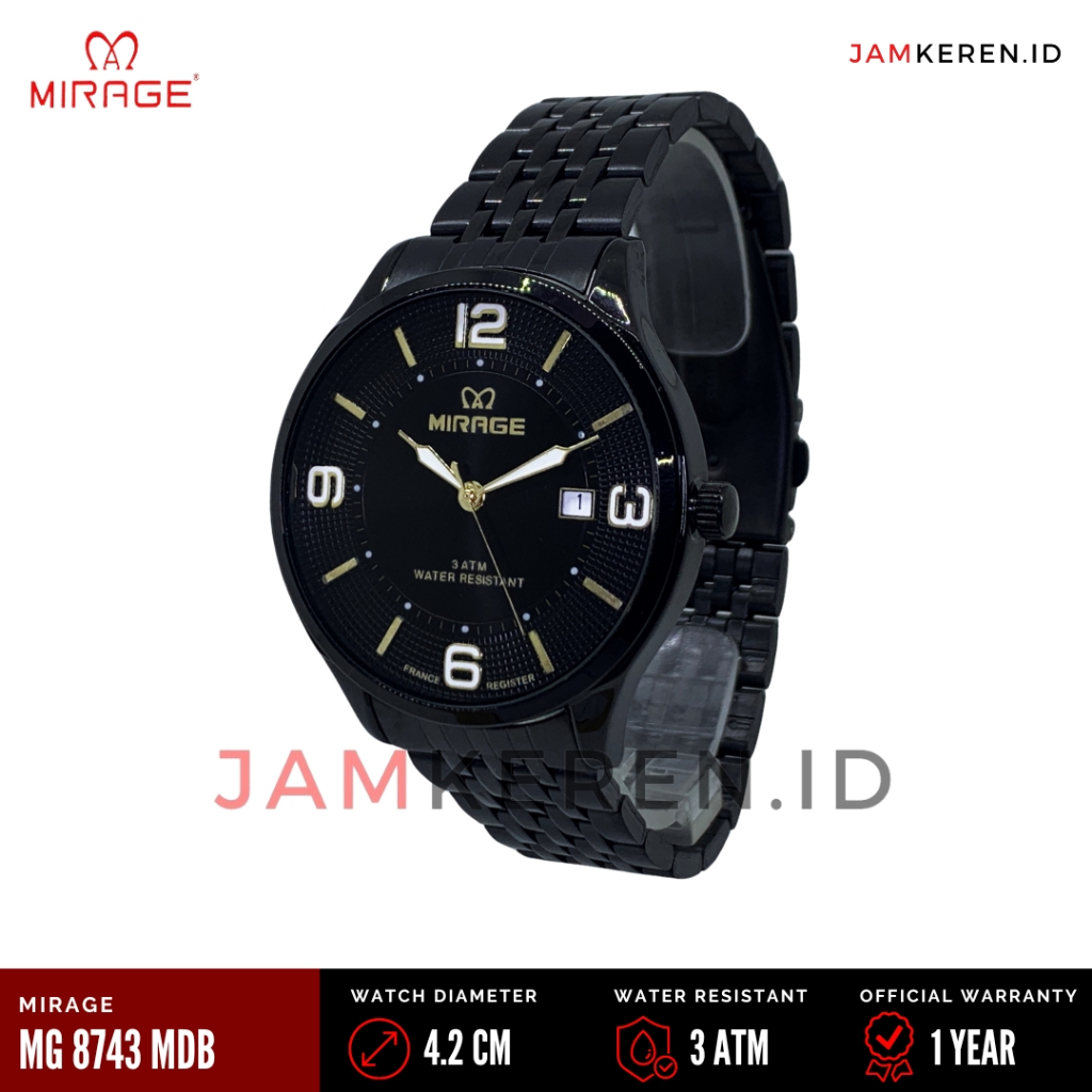 JAMKEREN Mirage Original ARP 8743 M Jam Tangan Pria Stainless Steel Garansi Resmi 100% Anti Air