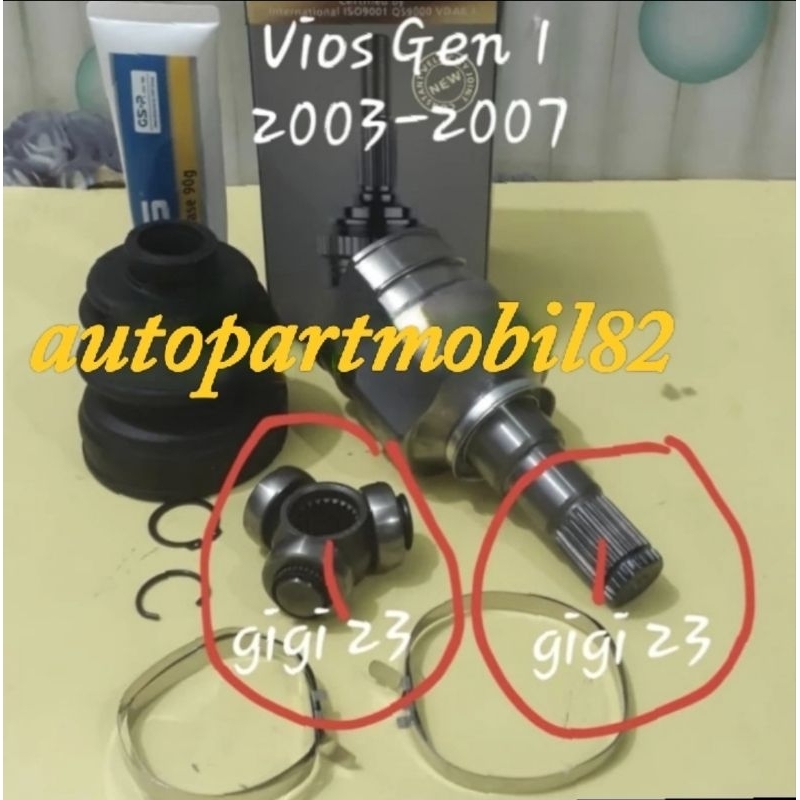 CV Joint Dalam As Roda Depan Dalam Toyota Vios Gen 1 Soluna  Starlet 1300cc