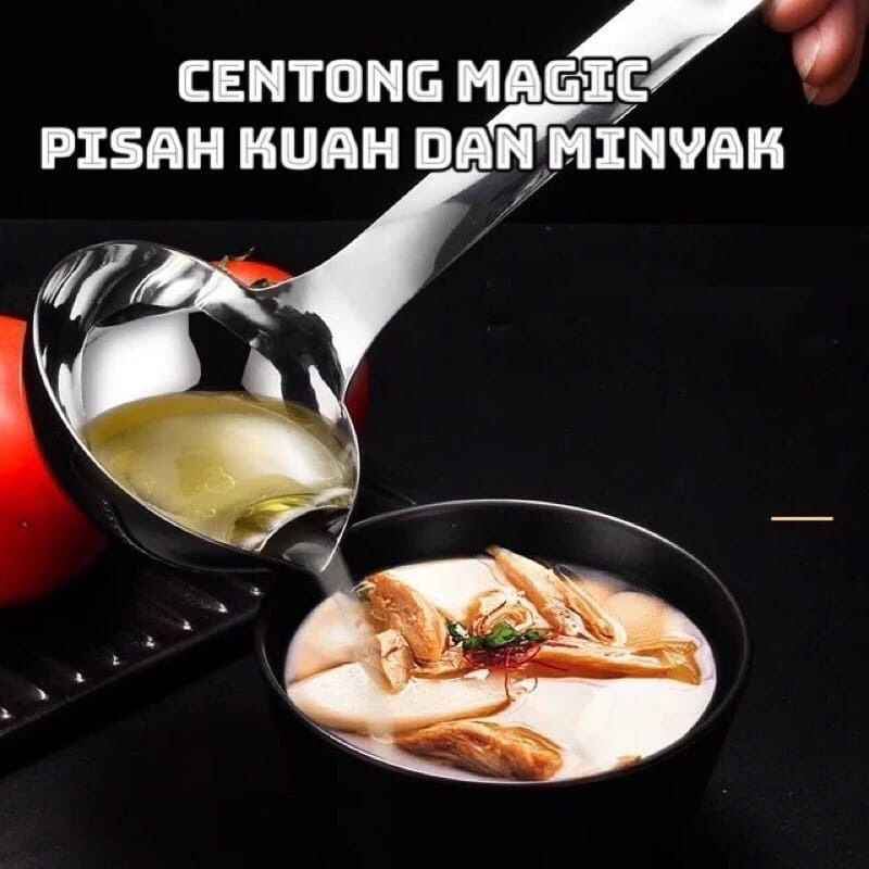 LXX Centong Sayur Stainless Penyaring Minyak Lemak-Centong Pisah Minyak Centong Sup Sendok Sup Pisah