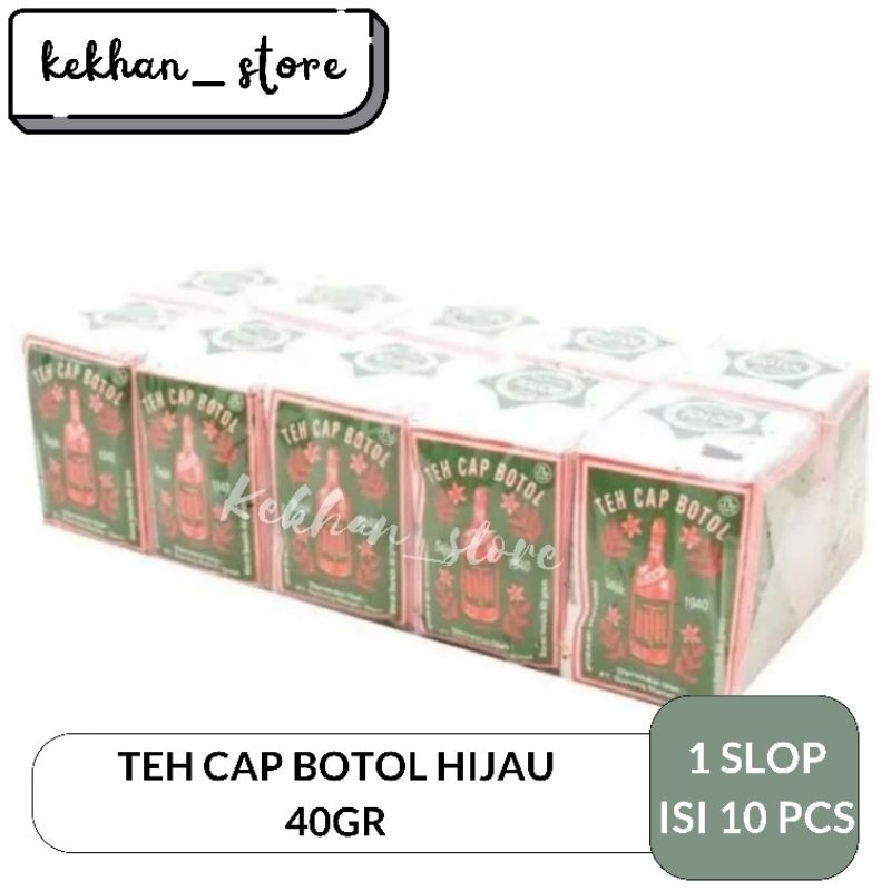 

Teh Cap Botol 40gr 1 slop isi 10pcs Teh Tubruk Teh Hijau Wangi Melati