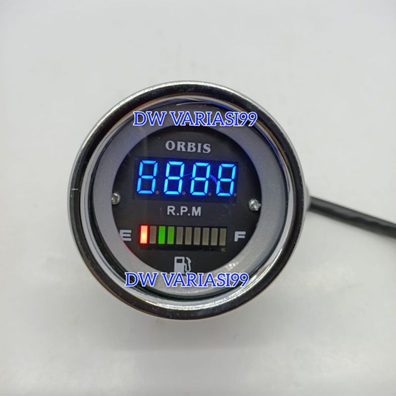 RPM DIGITAL LED PLUS AMPERE BENSIN RPM DIGITAL 2 IN1 TACHOMETER DIGITAL PLUS FUEL MOTOR  RPM DIGITAL