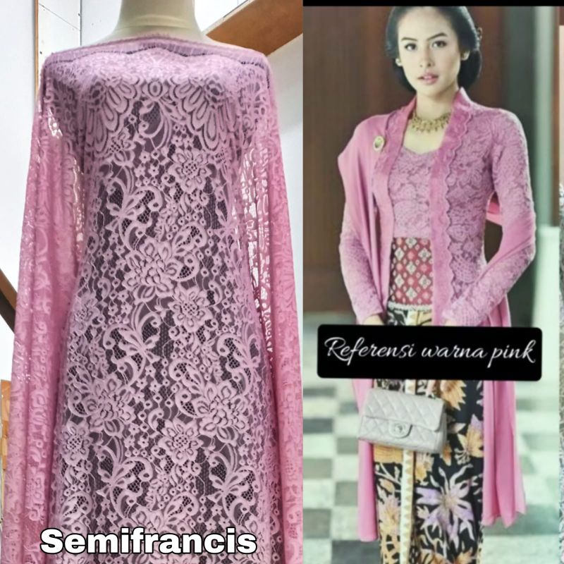 Kain Brokat Semi Francis Cordneli Bahan Kebaya Modern Brokat Benang Timbul Brokat Halus