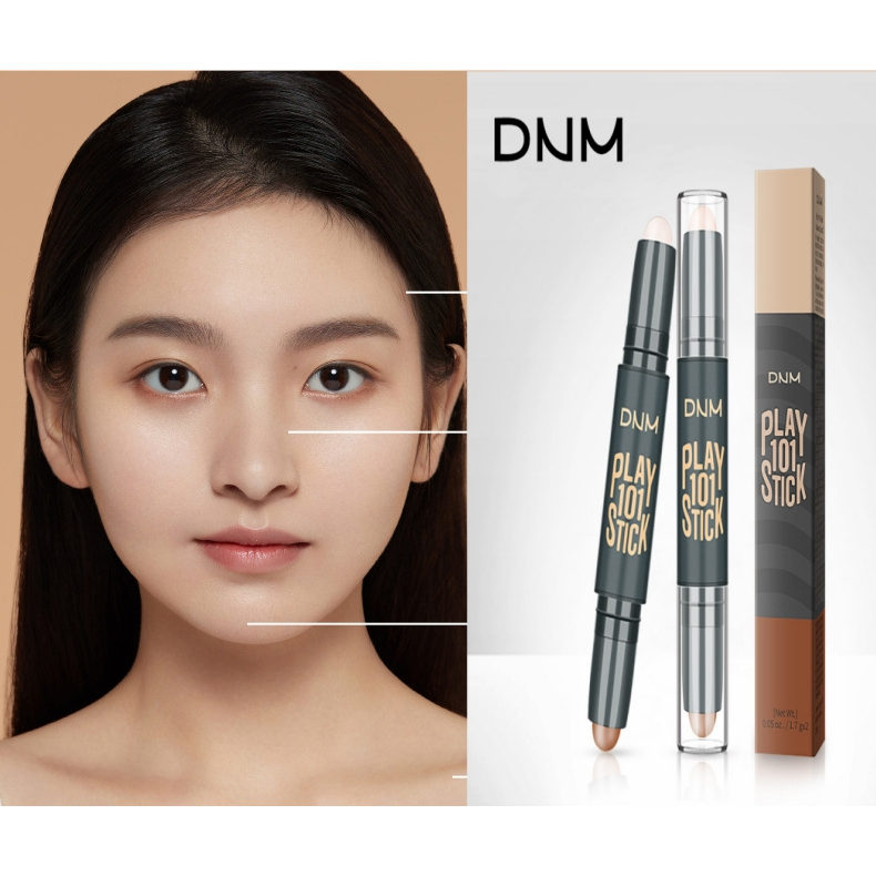 YM-DNM Stick Contour Wajah - 2 Fungsi Concealer & Highlighter, Finish Natural
