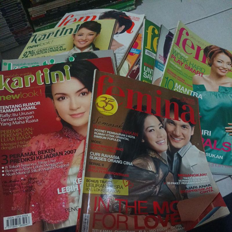 majalah wanita fashion style majalah gaya hidup Femina Kartini bekas bagus original