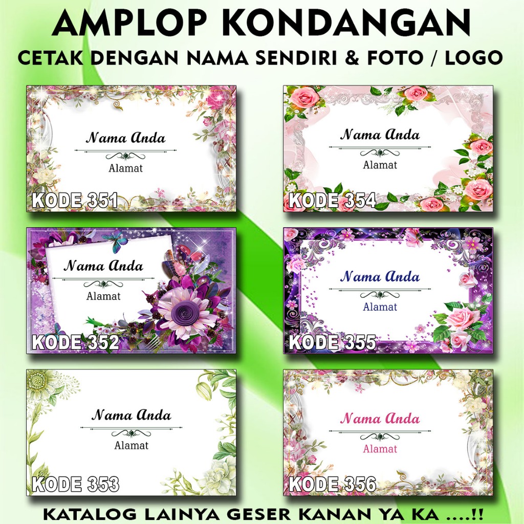 

Amplop motif custom nama isi 10pcs ukuran 150mm X 90mm