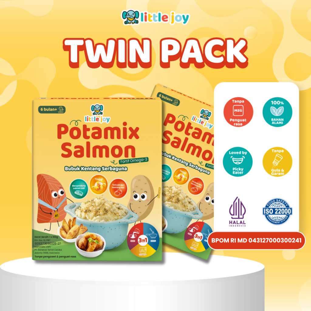 Bubur Bayi Little Joy Potamix TWIN PACK Salmon - BB Booster Bubuk Kentang Serbaguna