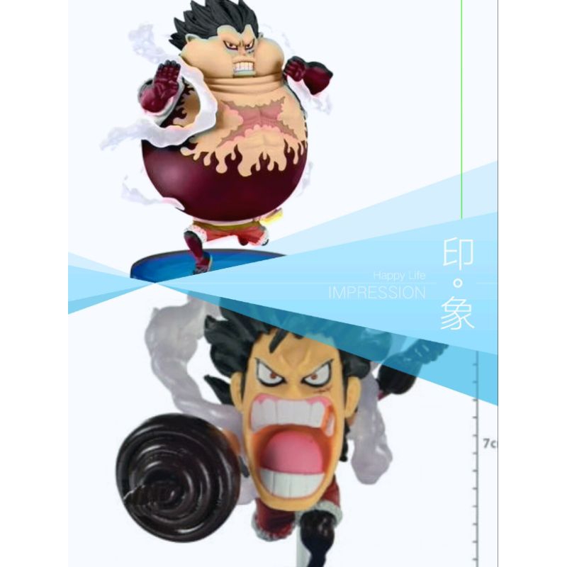 Action Figure One Piece Set Wcf Gear 4 Luffy Tank man & Snake man Recast