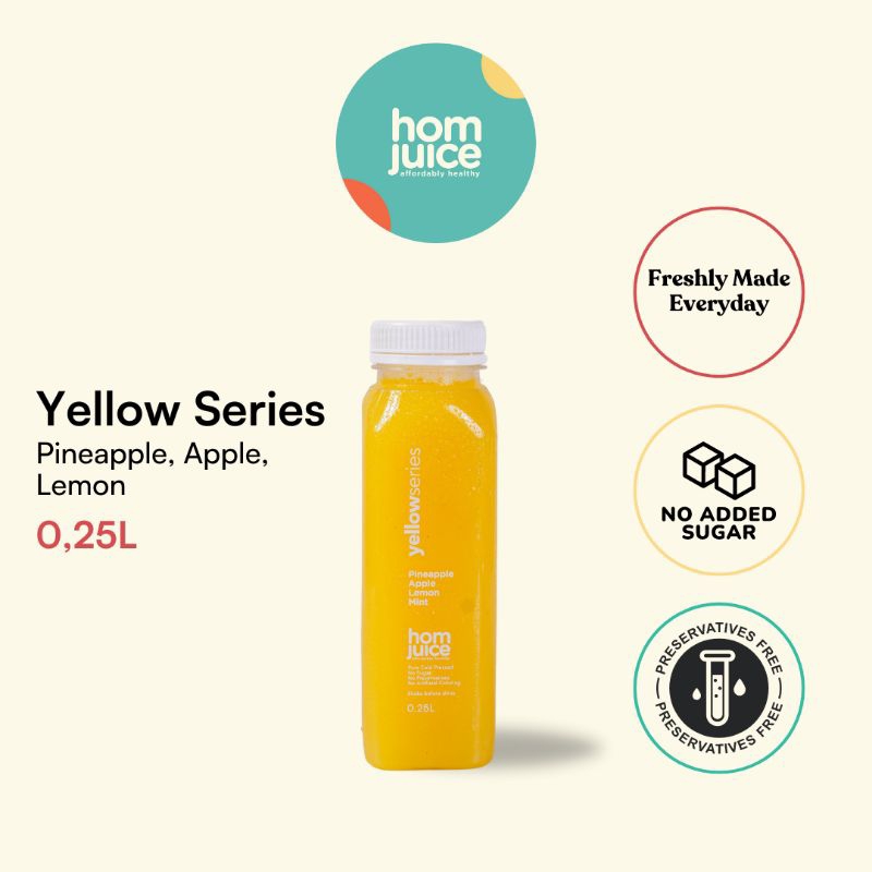 

Jus Sehat Jus Detox Cold Pressed Juice | Homjuice Yellow Series 250ml Mix Buah dan Sayur Tanpa Gula Tanpa Pengawet