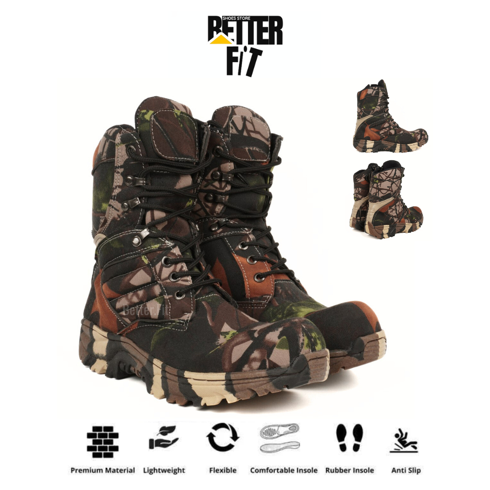 Sepatu Pria Delta Cordura Tactical Camo Army Loreng Pdl Tinggi Ujung Besi