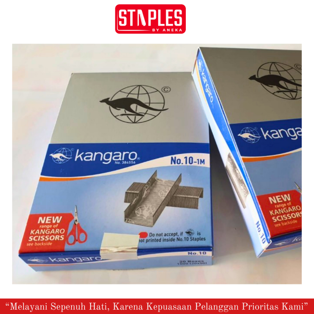 

Isi staples no. 10 Kangaro / Isi Staples kangaro Biasa (1 Box Besar isi 20kotak kecil)