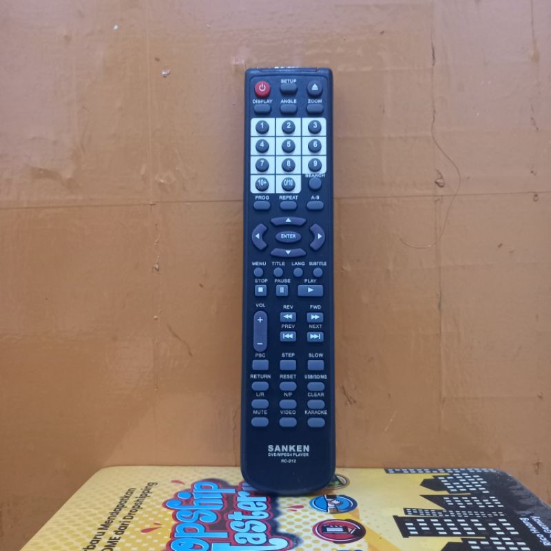 REMOTE ORIGINAL DVD MPEG4 PLAYER SANKEN SERI RC-D12