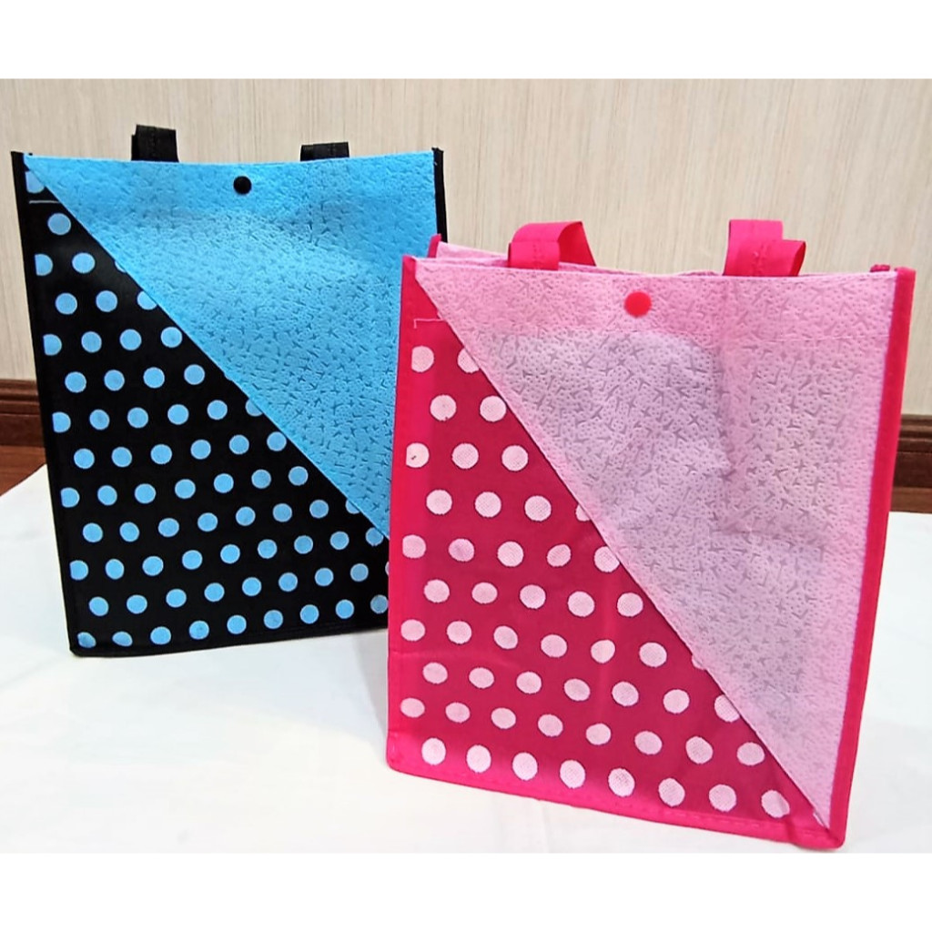 

GOODIE BAG TAS KAIN KANTONG BELANJA TAS SOUVENIR ULTAH /TAS KAIN SEMI PITA POLKADOT