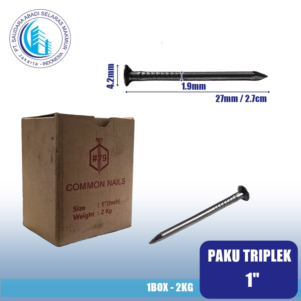 Paku Triplek 2.5 CM | Paku Kayu 2.5 CM | Paku Seri Kecil 2.5 CM | 1" (2KG)