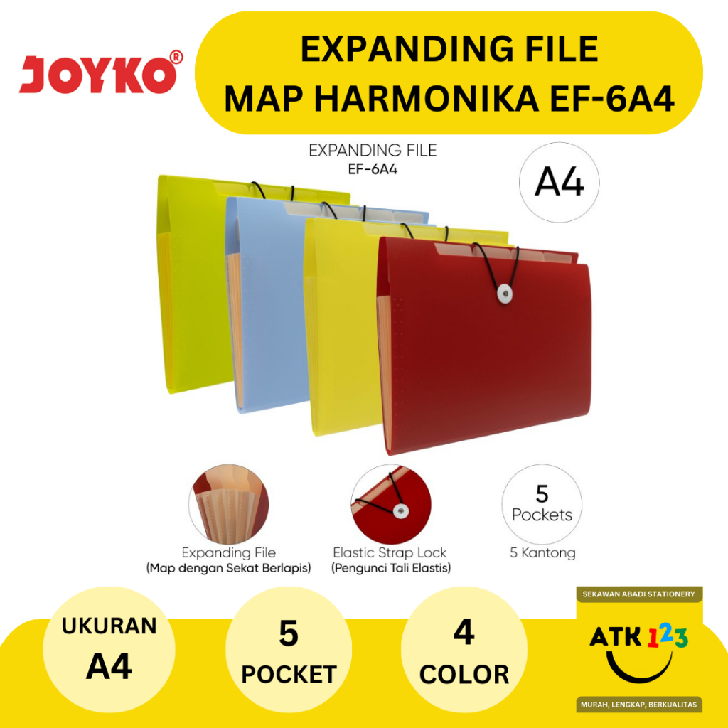 

Expanding File Map Harmonika Joyko EF-6A4 5 Pocket