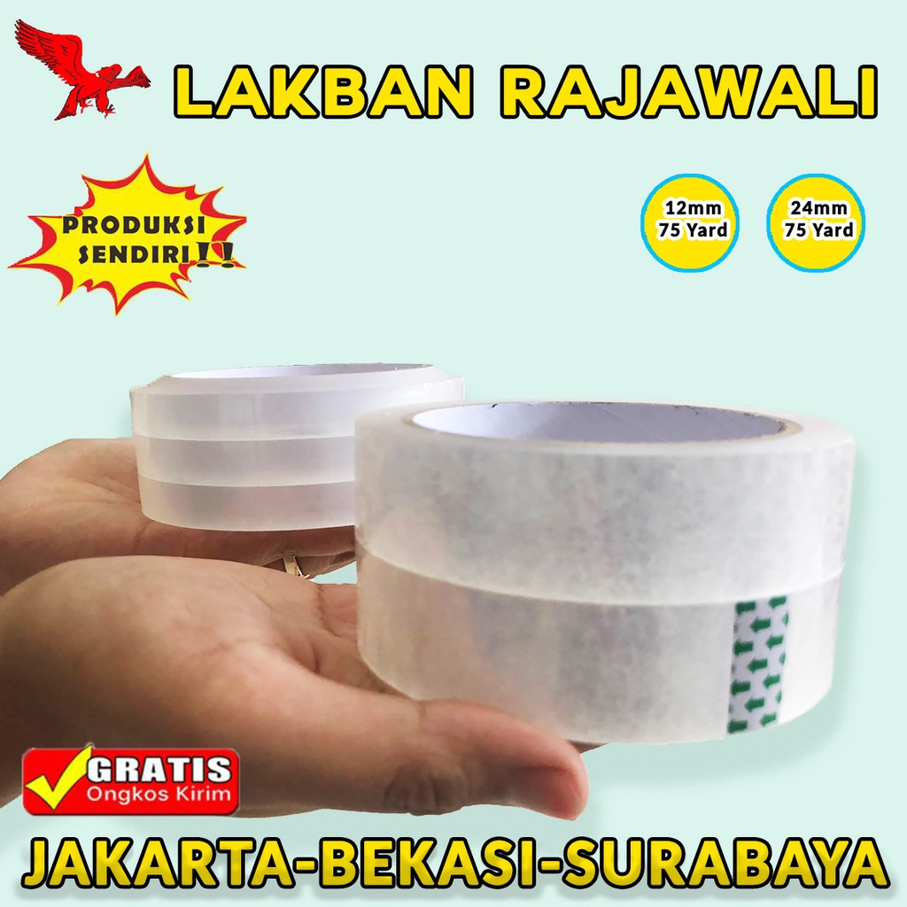 

lakban bening 12mm x 75 yard, 24mm x 75 yard