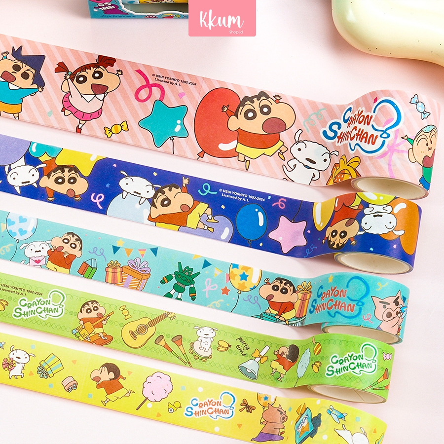 

5 in 1 Crayon Sinchan Cartoon Tape Sticker Gulung