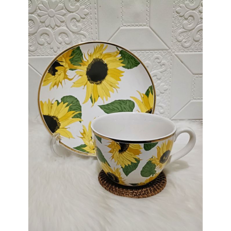 Set Keramik Cantik - Piring Keramik - Mug Jumbo Cereal Cantik