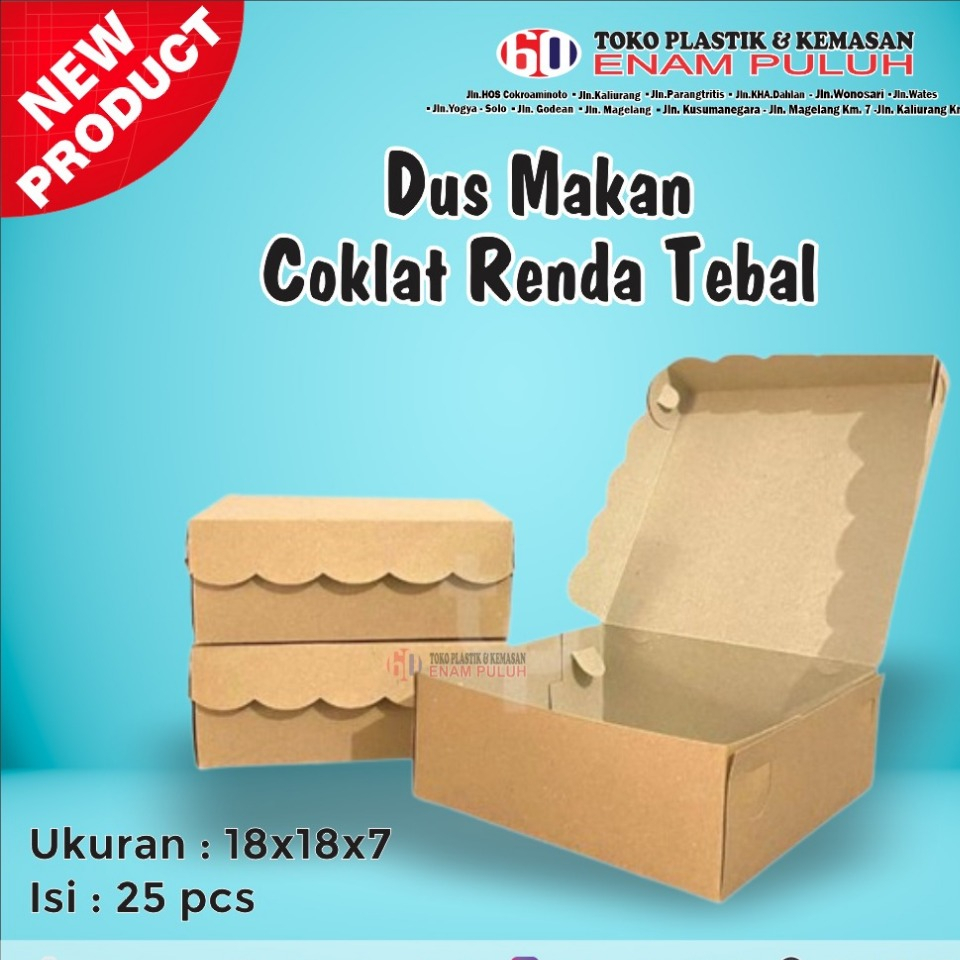

DUS MAKAN KRAFT RENDA 18x18 POLOS BROWN TEBAL / BOX DUS MAKAN HAJATAN KOTAK KUE BOX NASI ISI 25PCS HEMAT BERKUALITAS