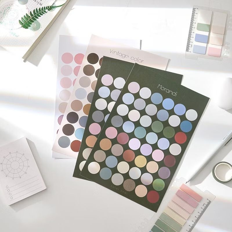 

[CRAFTS BY V] Stiker Kertas Dekor MACARON DOTS Paper Sticker DIY Planner Scrapbook / Stiker Bulat