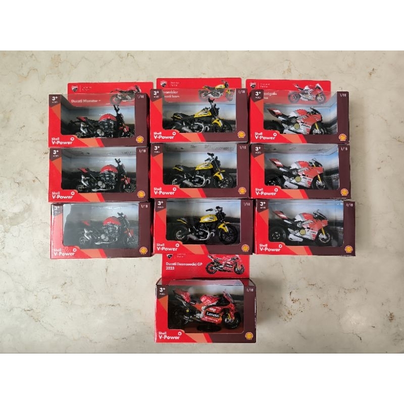Motor Balap Diecast Shell Ducati Panigale V4 S Corse Sheel Mainan Mobil Anak