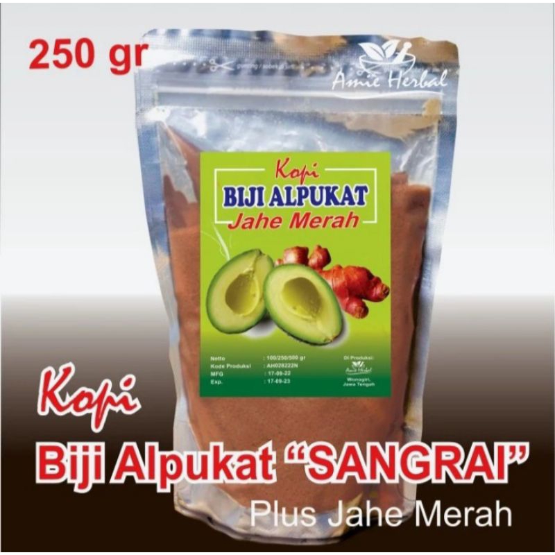 

Kopi Biji Alpukat/Jahe Merah Sangrai/Bubuk/Powder. 250gr