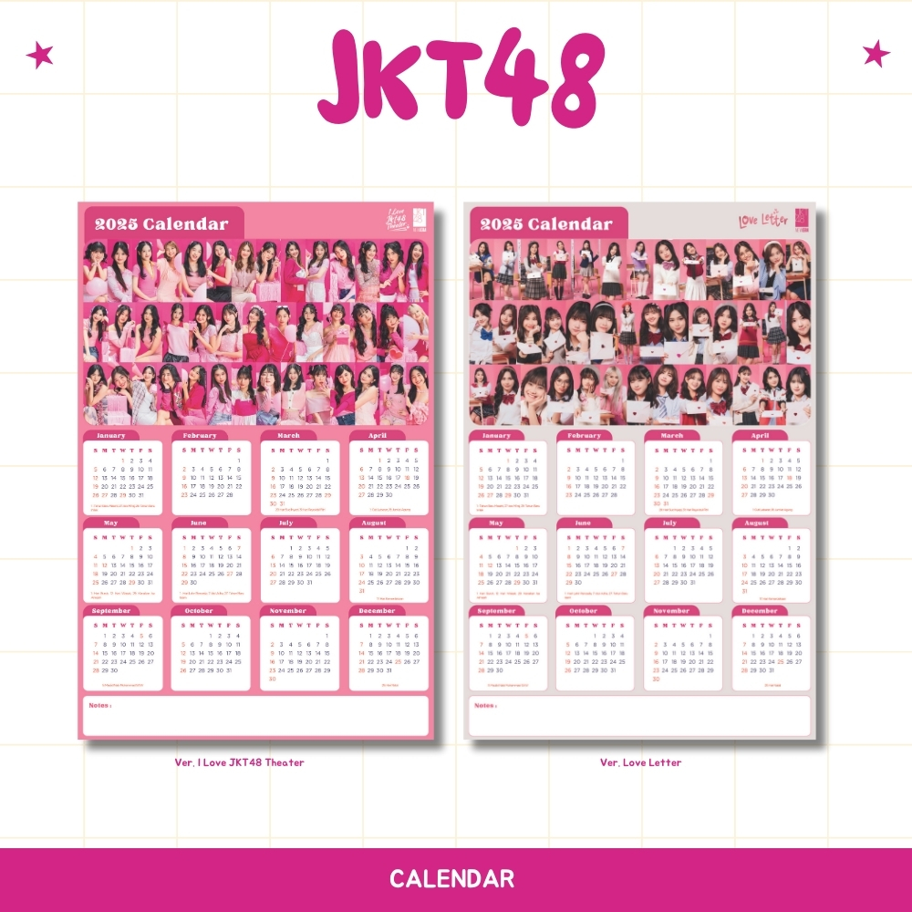 2025 KALENDER JKT48 LOVE LETTER + LAMINASI 2SISI JPOP CARDS IDOL UNOFFICIAL ADEL ALYA AMANDA ANINDYA