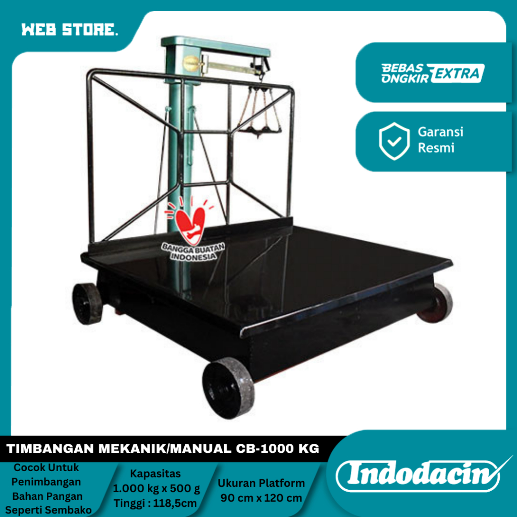 Timbangan Duduk Lantai Barang Mekanik Manual CB 1000Kg Dacin Pagar