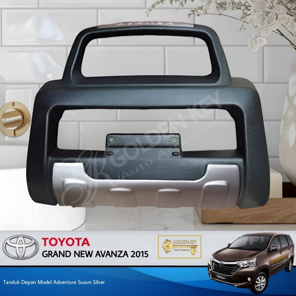 JSL Tanduk Depan Grand New Avanza 2015 Front Bumper Guard Model Adventure Susun Silver