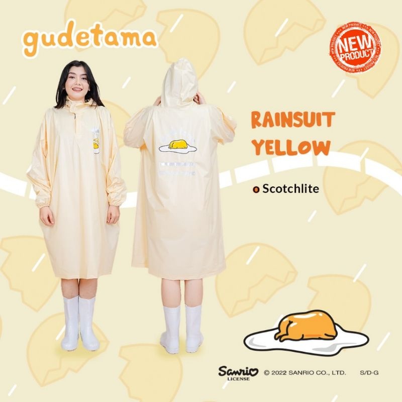 Jas Hujan Gudetama Raincoat Aesthetic Imut Lucu Mantel