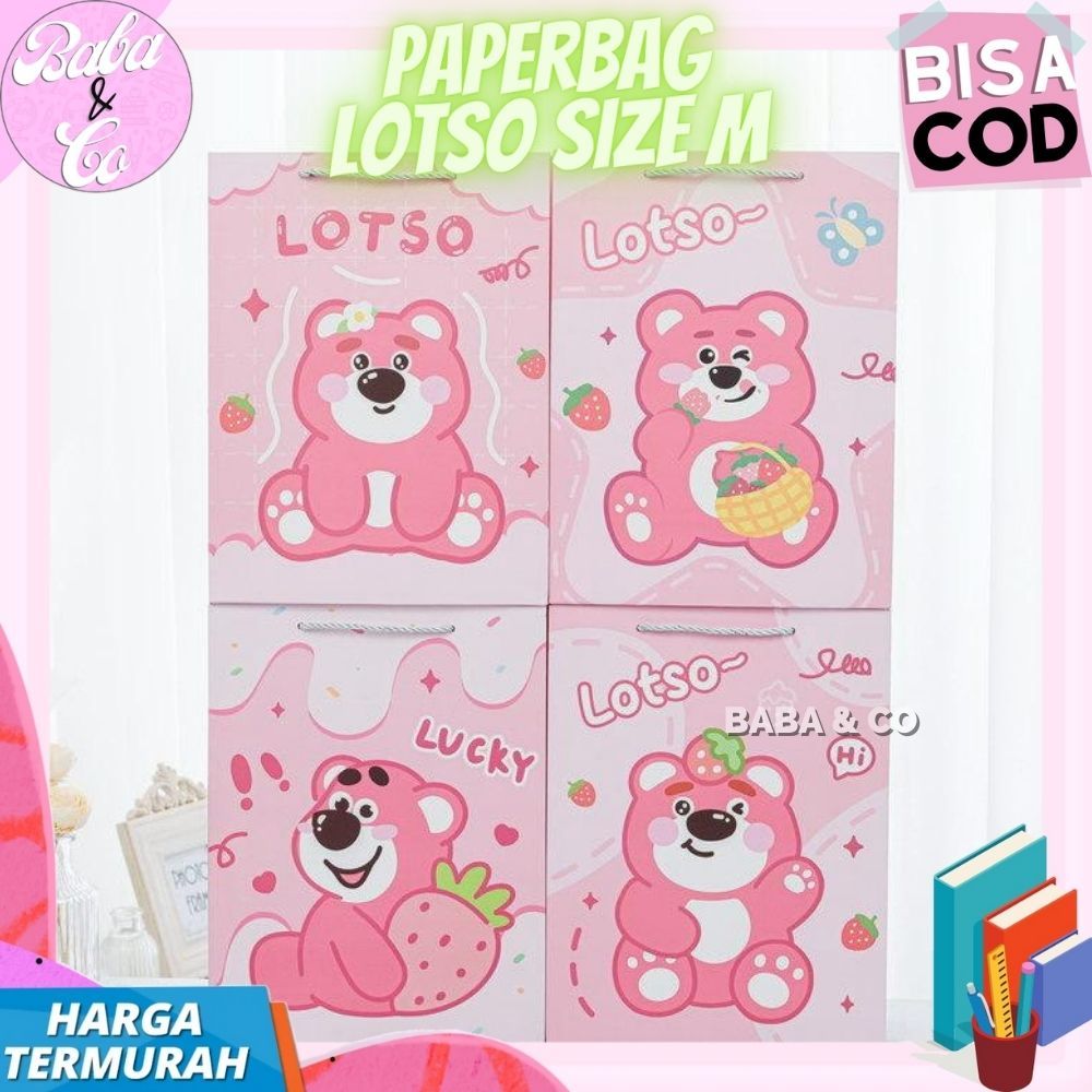 

PAPERBAG LOTSO SIZE M PAPER BAG KANTONG HADIAH LOTSO LUCU UNIK SIZE M GOODIE BAG TAS ULANG TAHUN ANAK LOTSO SIZE MEDIUM