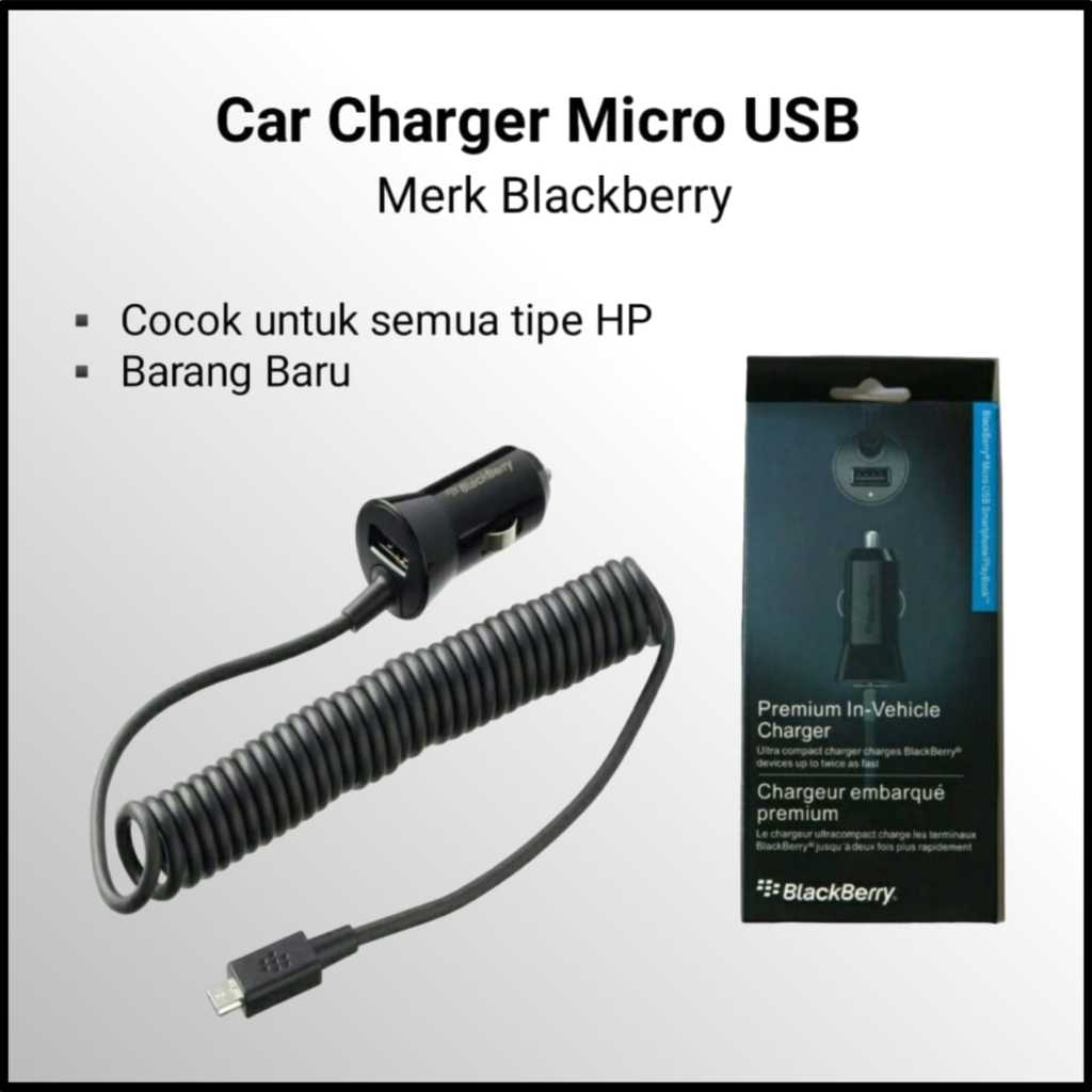 USB Charger Mobil / USB Saver Charger Mobil Blackberry