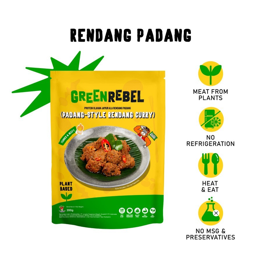 

Green Rebel Beefless Rendang | Rendang Padang | Heat & Eat | 200gr