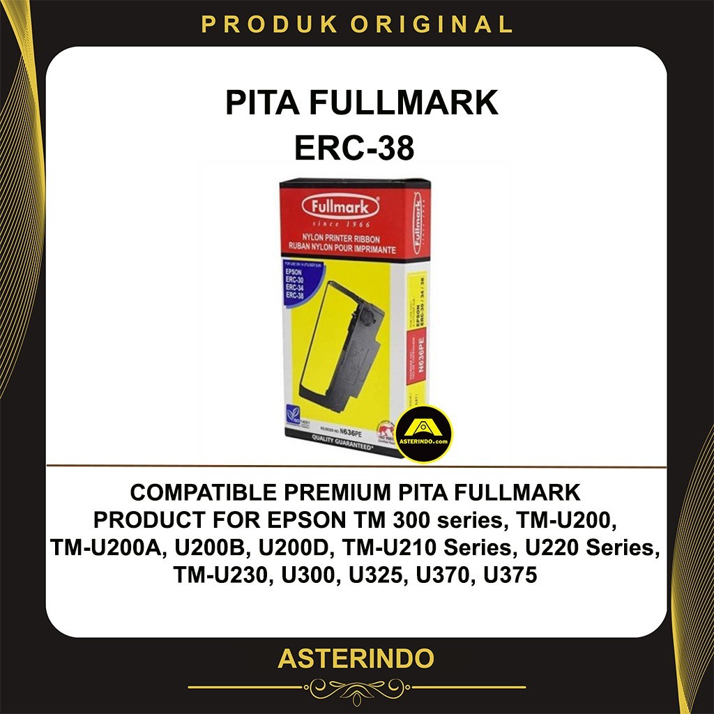 Pita Printer Epson ERC-38 Fullmark Ribbon Cartridge Original ERC 38 ERC38